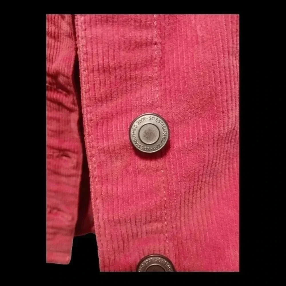 SO corduroy Mid Rise Women Mini Skirt Salmon Rose 5/W27 - Picture 6 of 8